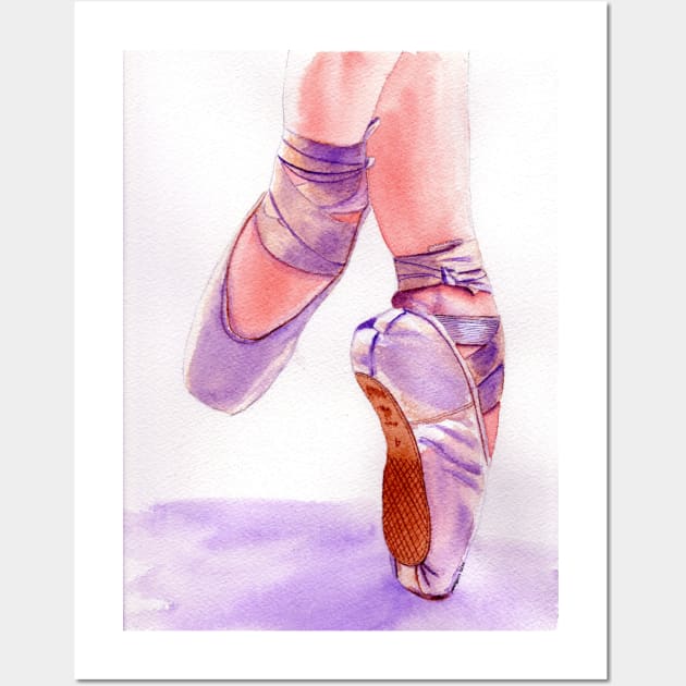 Ballet Pointe Shoes Painting Wall Art by MMcBuck